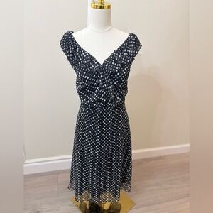 dressbarn Black and White Polka Dot Midi Dress
